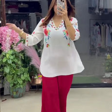 Women’s Stylish Printed Red Co-ord Set