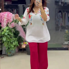 Women’s Stylish Printed Red Co-ord Set