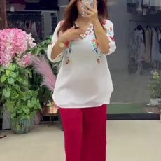 Women’s Stylish Printed Red Co-ord Set