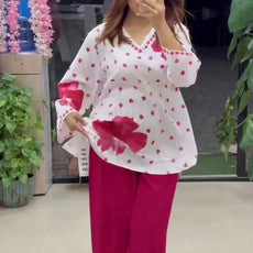 Ethnic Charm with Women’s Stylish Printed Maroon Co-ord Set