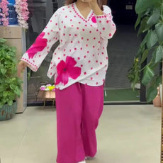 Ethnic Charm with Women’s Stylish Printed Pink Co-ord Set