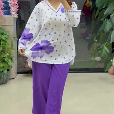 Ethnic Charm with Women’s Stylish Printed Purple Co-ord Set