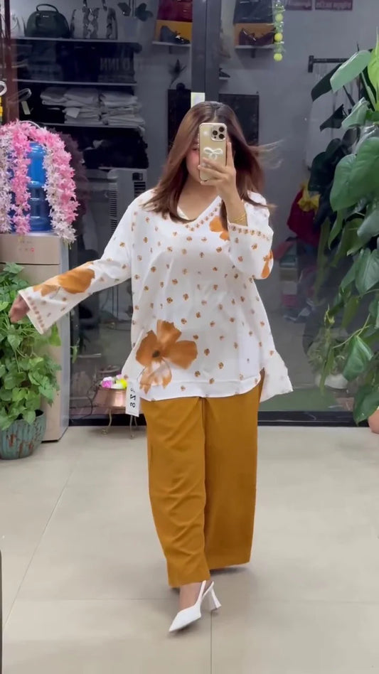 Ethnic Charm with Women’s Stylish Printed Yellow Co-ord Set