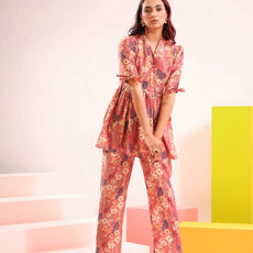 Cotton Co Ord Sets With Digital Print Work For Girls