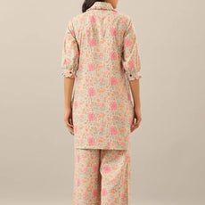Cotton Hand Block Printed Pink Co-Ord Set