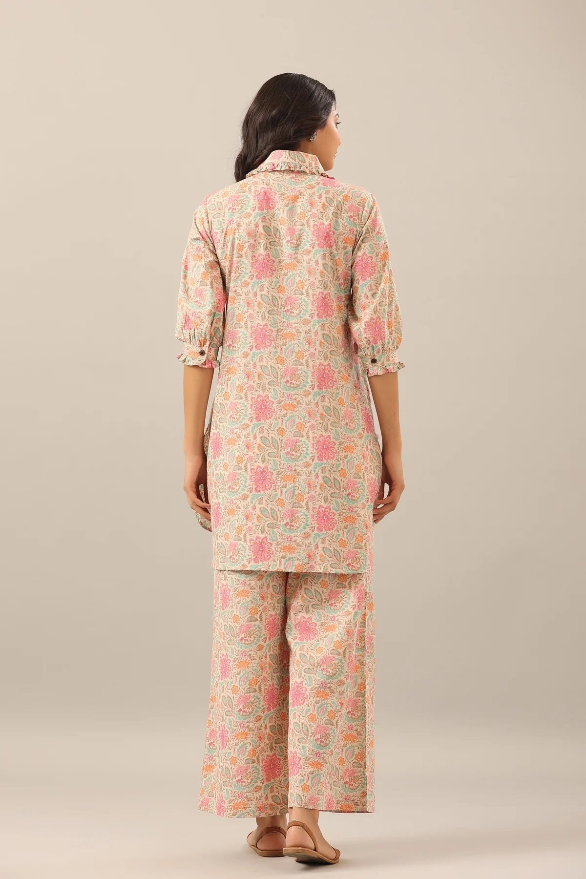 Cotton Hand Block Printed Pink Co-Ord Set