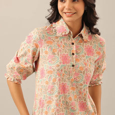 Cotton Hand Block Printed Pink Co-Ord Set