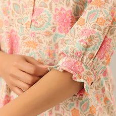 Cotton Hand Block Printed Pink Co-Ord Set