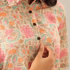 Cotton Hand Block Printed Pink Co-Ord Set