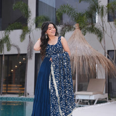 Blue Premium Designer Full Falir Anarkali Suit