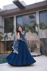 Blue Premium Designer Full Falir Anarkali Suit