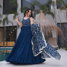Blue Premium Designer Full Falir Anarkali Suit