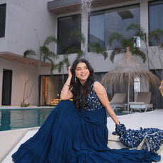 Blue Premium Designer Full Falir Anarkali Suit