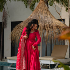 Red Premium Designer Anarkali Suit