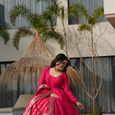 Red Premium Designer Anarkali Suit