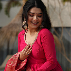 Red Premium Designer Anarkali Suit