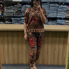 Printed Asymmetric Top With Palazzo Set