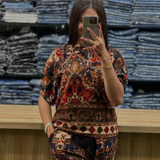 Printed Asymmetric Top With Palazzo Set