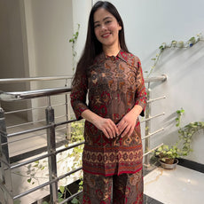 Printed Asymmetric Top With Palazzo Set