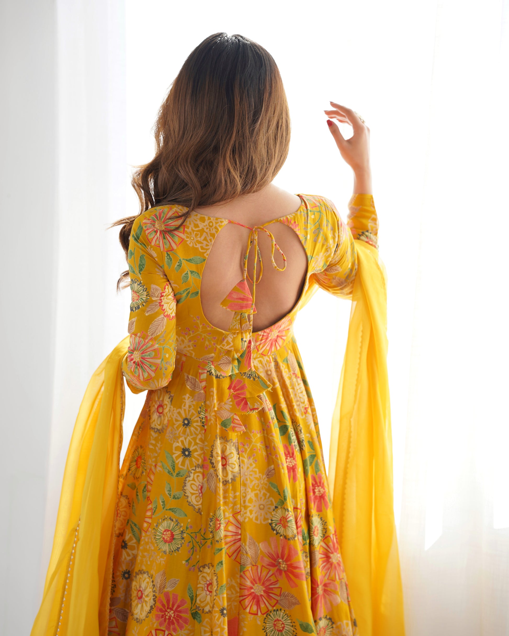 The Charm of Vibrant Traditions Yellow Top & Palazzo Suit