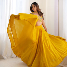 Yellow Designer Lehenga Choli – Fully Stitched & Ready to Wear