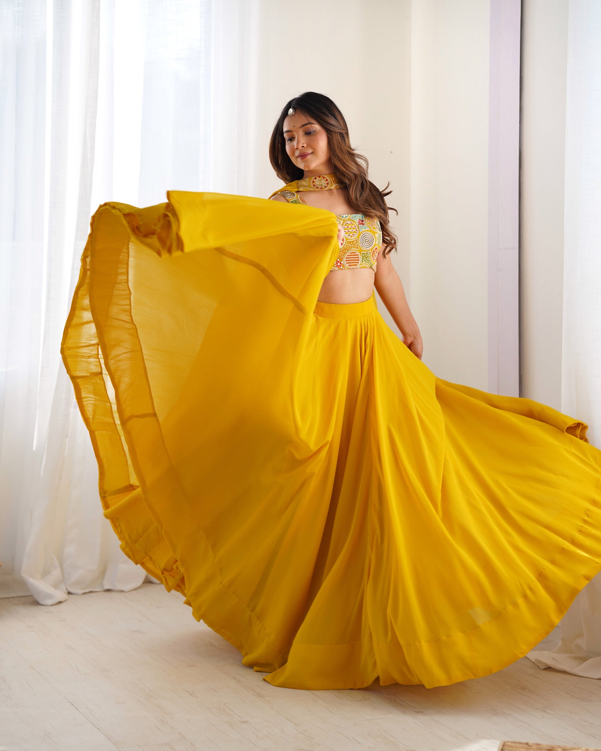 Yellow Designer Lehenga Choli – Fully Stitched & Ready to Wear