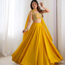 Yellow Designer Lehenga Choli – Fully Stitched & Ready to Wear