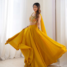 Yellow Designer Lehenga Choli – Fully Stitched & Ready to Wear