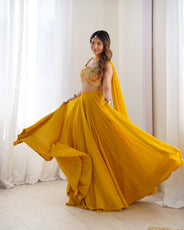 Yellow Designer Lehenga Choli – Fully Stitched & Ready to Wear