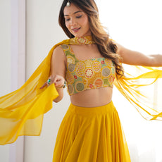 Yellow Designer Lehenga Choli – Fully Stitched & Ready to Wear