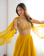 Yellow Designer Lehenga Choli – Fully Stitched & Ready to Wear