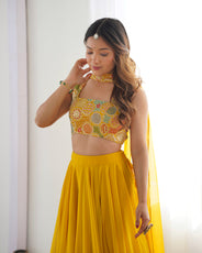 Yellow Designer Lehenga Choli – Fully Stitched & Ready to Wear