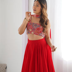 Red Designer Lehenga Choli – Fully Stitched & Ready to Wear
