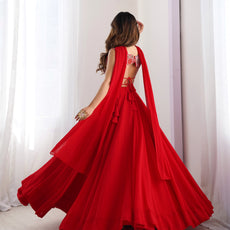 Red Designer Lehenga Choli – Fully Stitched & Ready to Wear