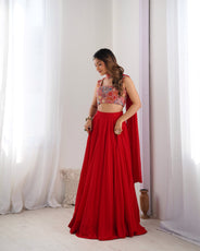 Red Designer Lehenga Choli – Fully Stitched & Ready to Wear