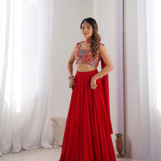 Red Designer Lehenga Choli – Fully Stitched & Ready to Wear