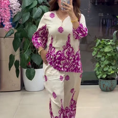 Women Stylish Pink Printed Co-ord Set