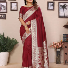 Blue Premium Pure Soft Banarasi Silk Saree