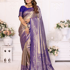 Pure Banarasi Red Tissue Silk Saree with Butti Weaving