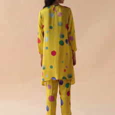 Yellow Satin Silk Co-ord set