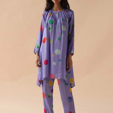 Purple Satin Silk Co-ord set