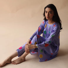 Purple Satin Silk Co-ord set