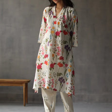 Primrose Charm Printed Floral Rayon Kurta Set