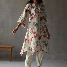 Primrose Charm Printed Floral Rayon Kurta Set