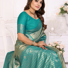 Pure Banarasi Red Tissue Silk Saree with Butti Weaving