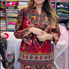 Printed Asymmetric Top With Palazzo Set