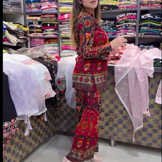 Printed Asymmetric Top With Palazzo Set