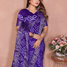 Experience Timeless Elegance With Our Pink Pure Handmade Bandhej Dola Silk Saree