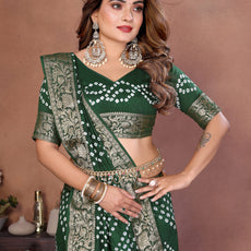 Experience Timeless Elegance With Our Pink Pure Handmade Bandhej Dola Silk Saree