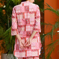 Women's Cotton Regular Fit Floral Printed Top and Plazzo Co-ord Set